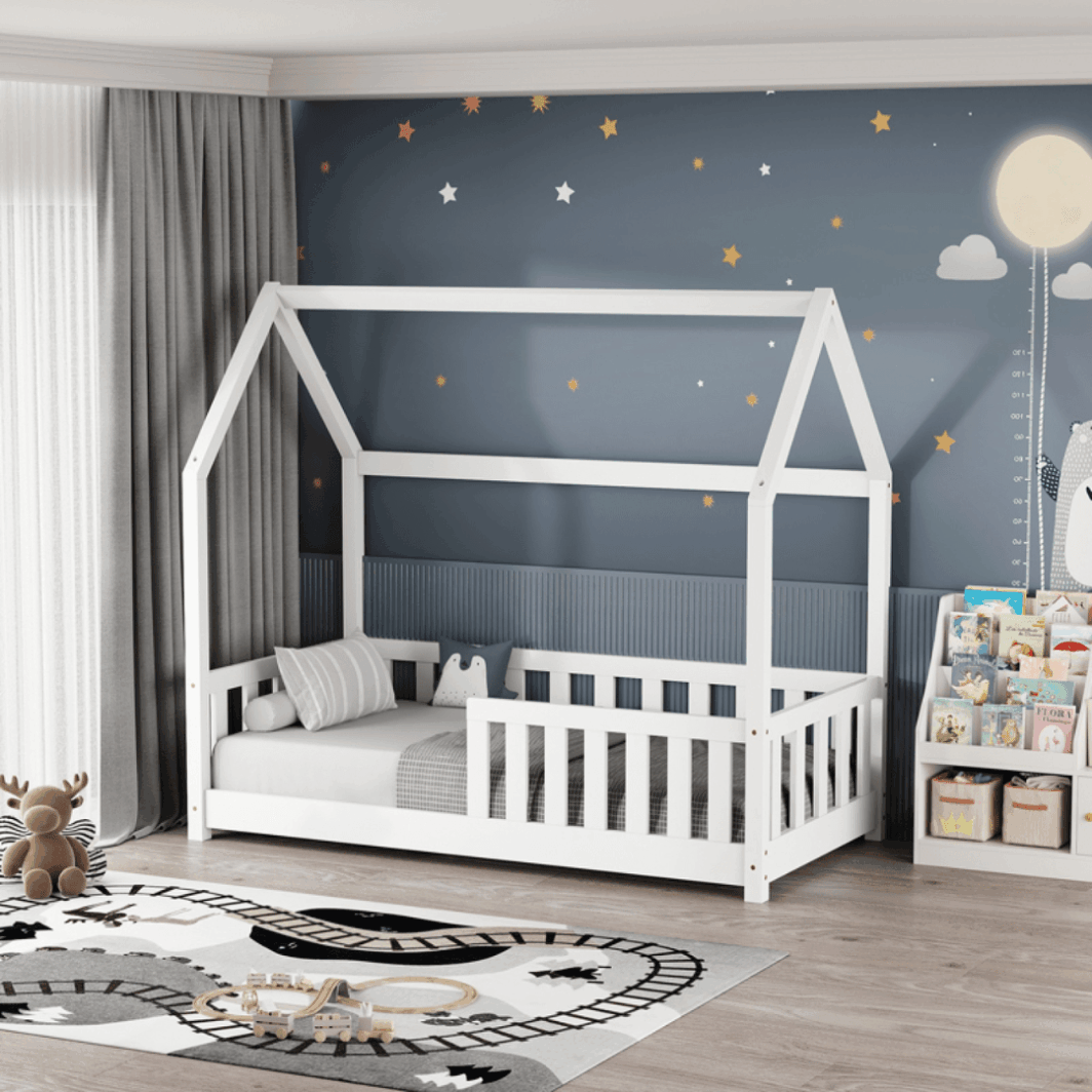Παιδικό κρεβάτι Montessori "Bambie" 70x140εκ [Λευκό & φυσική απόχρωση] - Image 2