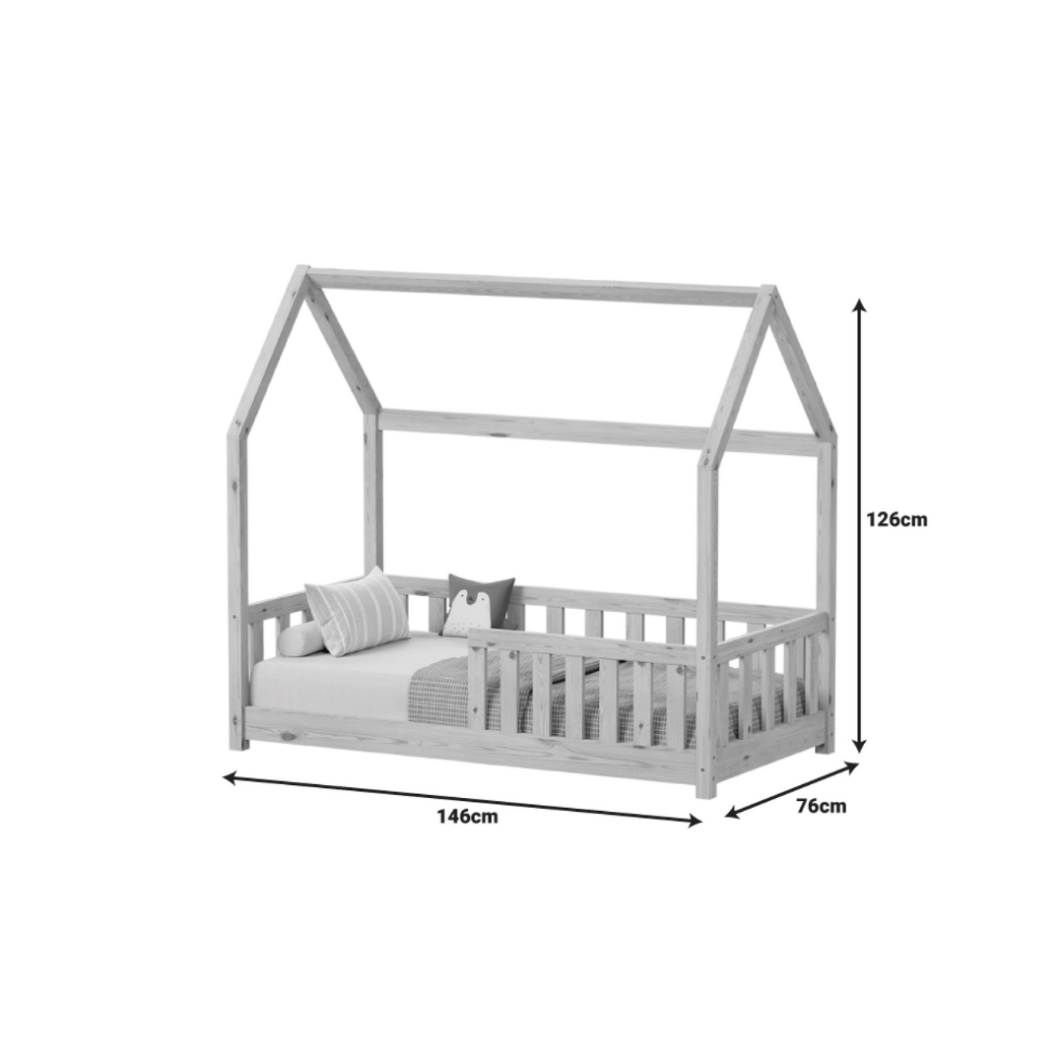 Παιδικό κρεβάτι Montessori "Bambie" 70x140εκ [Λευκό & φυσική απόχρωση] - Image 5