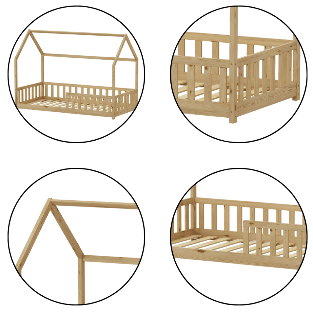 Παιδικό κρεβάτι Montessori "Callan" 90x190εκ [Λευκό, Γκρι & Φυσική απόχρωση] - Image 3
